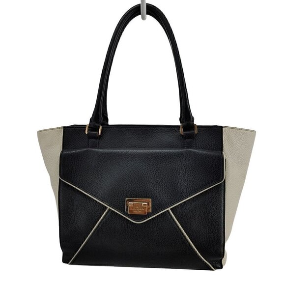 KATE SPADE  Black and Ivory Pebble Leather Tote Bag Pre-Owned - Picture 12 of 14